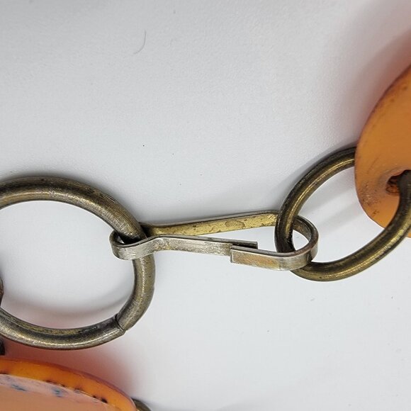 Vintage 80’s Belt Copper Tone‎ Brown Plastic And Metal Chain Link Belt 36 In - Picture 3 of 3